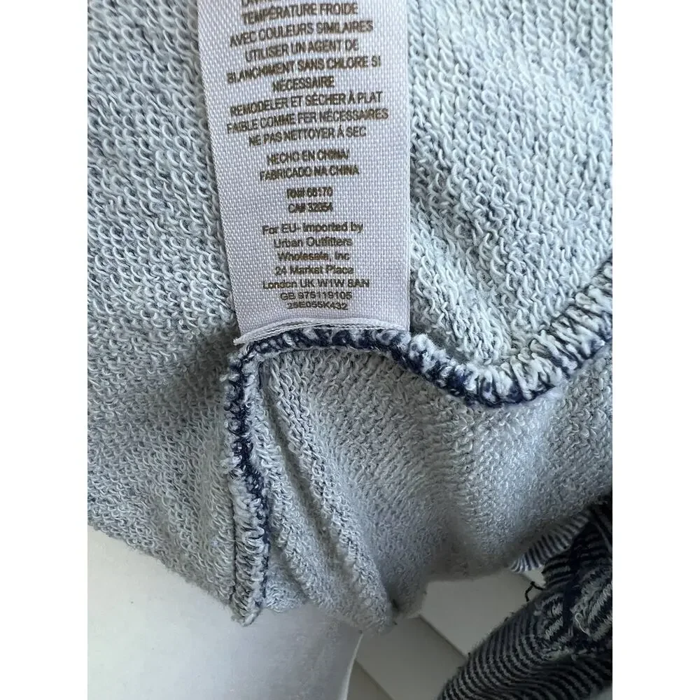 Free people patch work long Sleeve sweater women cotton top pullover XS A000234